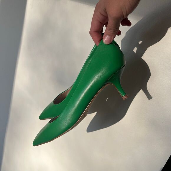 Zara Basics Emerald Green pointed toe Heels Size 10.5 - Picture 9 of 12